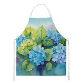 Hydrangeas in Watercolor Apron Cooking Kitchen Server Baking Crafts Gardening for Adult Women Men, Unisex, Large, Multicolor