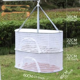 1pc Drying Rack 1-3 Layers Folding Fish Mesh; Non-Toxic Polyester Fiber Netting; Hanging Drying Fish Net; For Shrimp Fish Fruit Vegetables Herb; (size: 2 Layers 40*60cm)